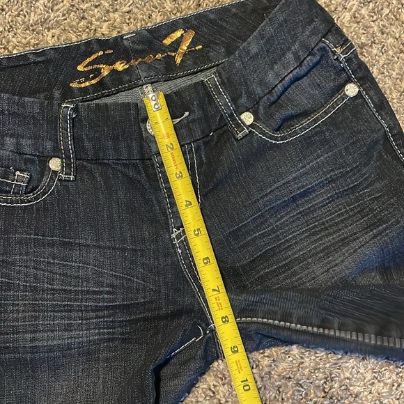 Seven 7 Bootcut Jeans Women’s 28 Dark Wash Denim Distressed Cowgirl Mid-rise - Picture 7 of 16